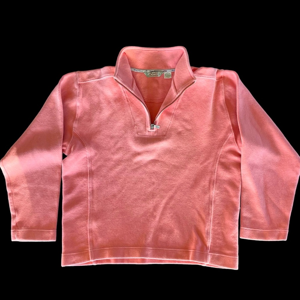 Tommy Bahama Coral 1/4 zip sweater. Size MED. nice, heavy quality.